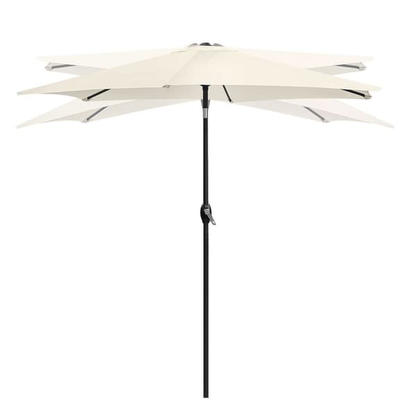 Sammenleggbar hagebalkongparaply, justerbar, 210 cm, beige
