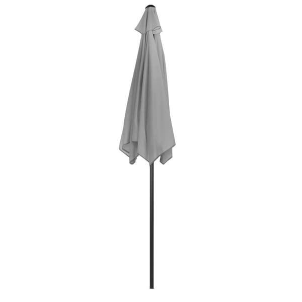 Sammenfoldelig havebalkonparasol, justerbar, 210 cm, grå