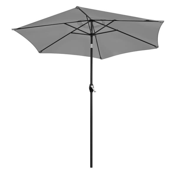 Sammenfoldelig havebalkonparasol, justerbar, 210 cm, grå