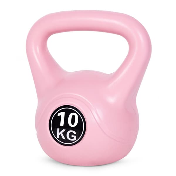 Kettlebell 10 kg for trening, manual, vektball, fitnessbelastning, rosa, ModernHome