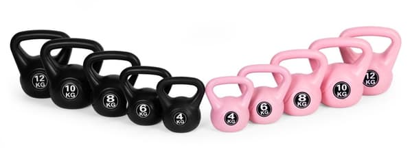 Kettlebell 10 kg for trening, manual, vektball, fitnessbelastning, rosa, ModernHome