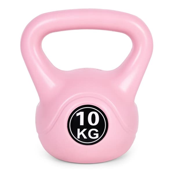 Kettlebell 10 kg for trening, manual, vektball, fitnessbelastning, rosa, ModernHome