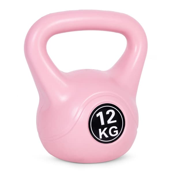 Kettlebell 12 kg for trening, manual, vektball, treningsbelastning, rosa, ModernHome