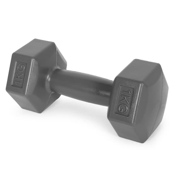 Hex manualer sett 2x1 kg, treningsvekter, fitness belastning, grå, ModernHome