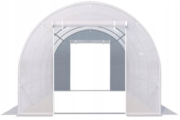 Drivhushavetunnel, 3x2x2 m, multi-sæson, metalramme, hvid folie, 2 indgange