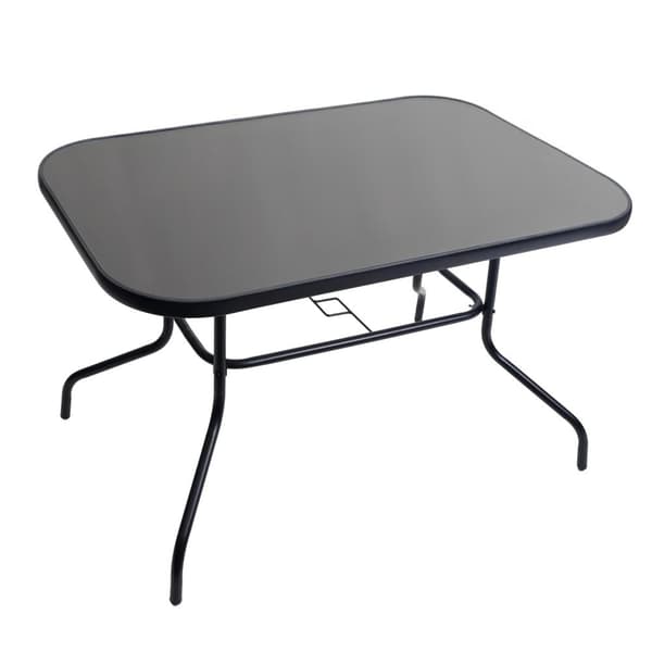 Glashavebord 120x70 cm til terrassehave hærdet glas sort