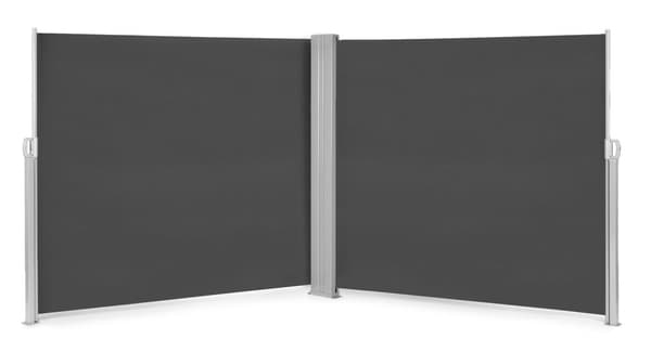 Dobbel sidemarkise 300x300x180 cm solskjerm Privatskjerm Antrasitt MultiGarden