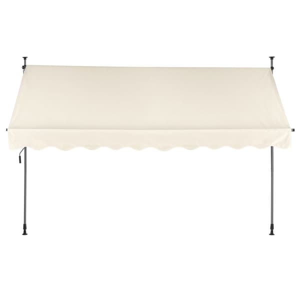 Parvekkeen aurinkovarjo 300x120 cm, korkeussäädettävä, vesitiivis käsikammalla Beige MultiGarden
