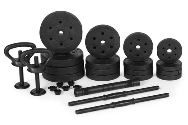 Justerbare manualer 2x20 kg vektstangsett 40 kg med stang og kettlebell