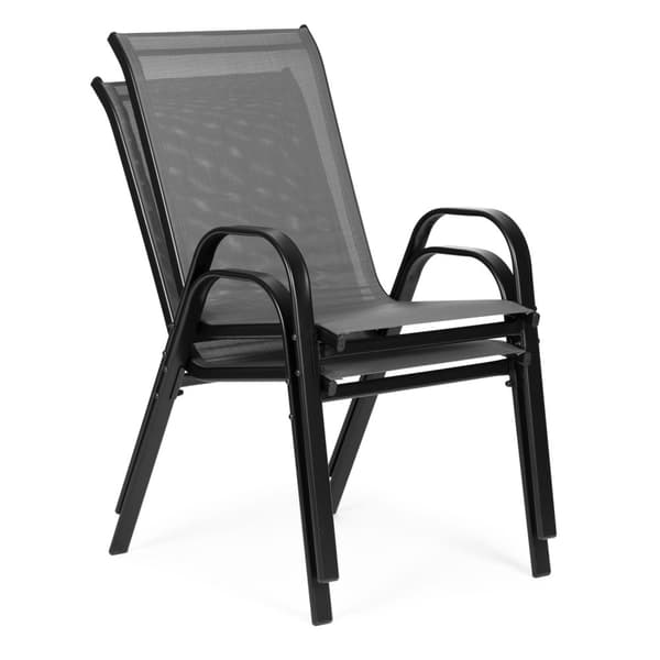 Sett med 4 hagestoler for terrasse eller balkong Grå MultiGarden