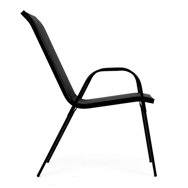 Sett med 4 hagestoler for terrasse eller balkong Sort MultiGarden