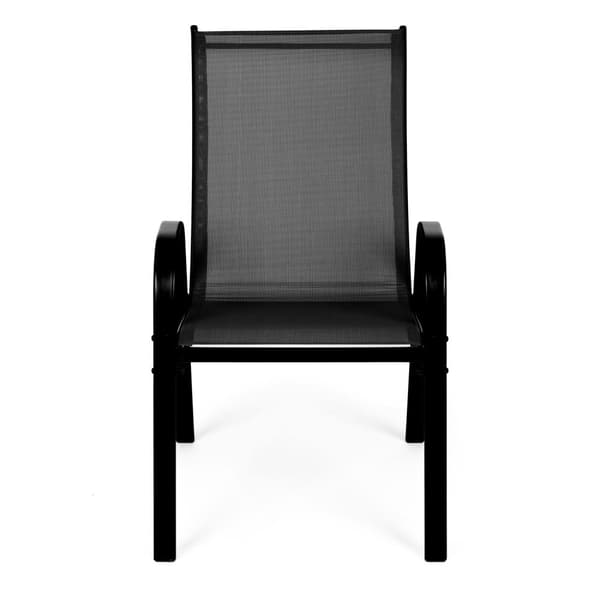 Sett med 4 hagestoler for terrasse eller balkong Sort MultiGarden