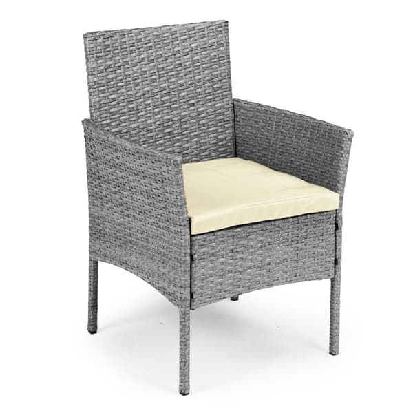 Havemøbelsæt med rattanlignende finish – bænk, bord, stole Grå MultiGarden