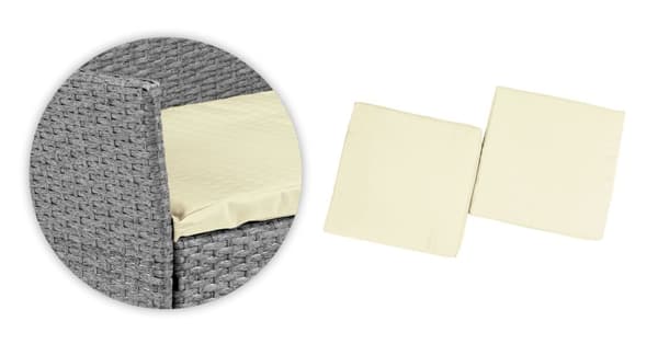 Havemøbelsæt med rattanlignende finish – bænk, bord, stole Grå MultiGarden