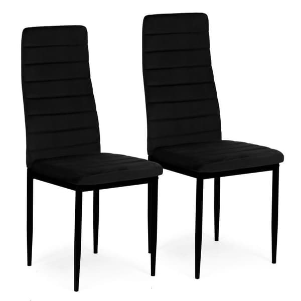 Tuolit muotoillulla selkänojalla - BLACK VELVET - 4 kpl sarja