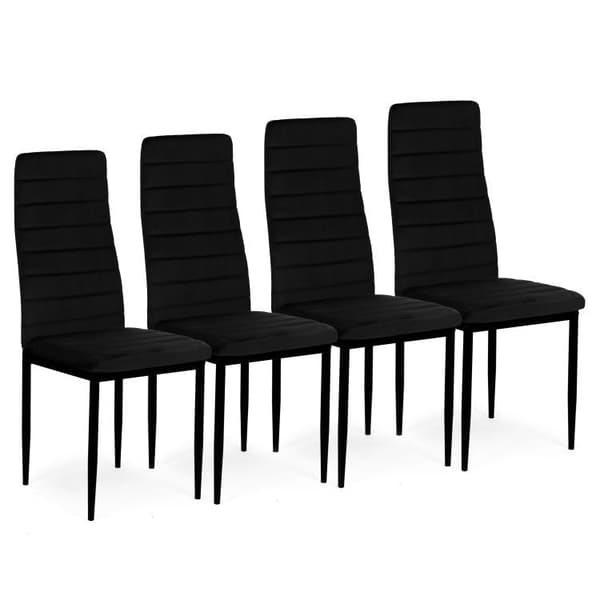 Tuolit muotoillulla selkänojalla - BLACK VELVET - 4 kpl sarja