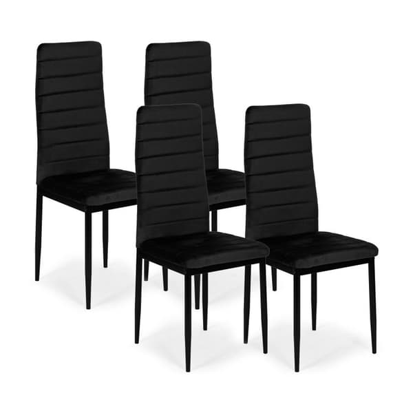 Tuolit muotoillulla selkänojalla - BLACK VELVET - 4 kpl sarja