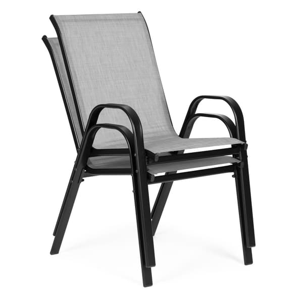 Sett med 2 hagestoler for terrasse eller balkong Lys grå MultiGarden