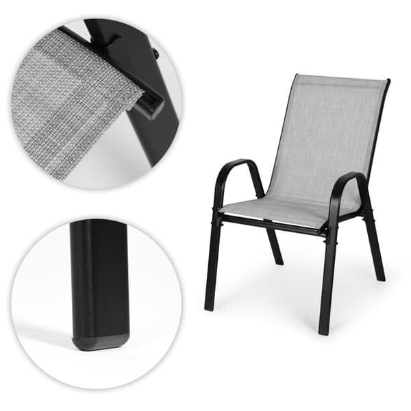 Sett med 2 hagestoler for terrasse eller balkong Lys grå MultiGarden