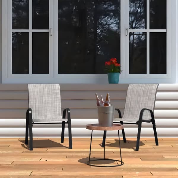 Sett med 2 hagestoler for terrasse eller balkong Lys grå MultiGarden