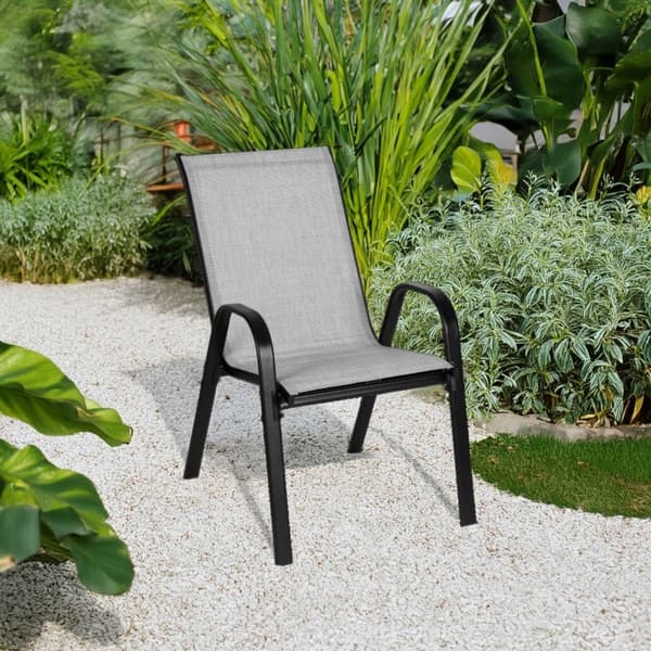 Sett med 2 hagestoler for terrasse eller balkong Lys grå MultiGarden