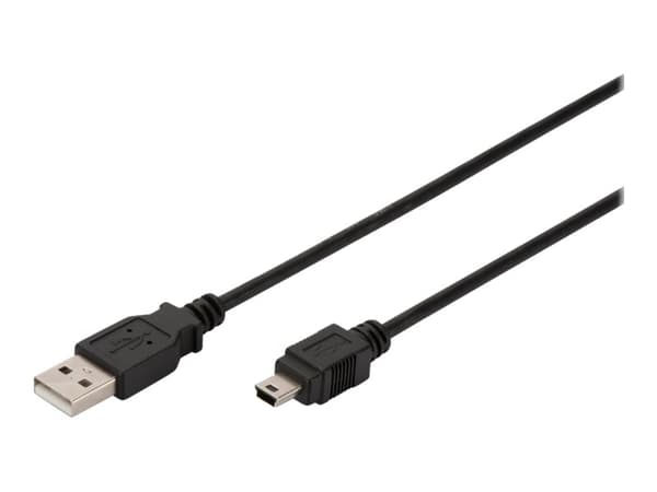 DIGITUS - USB-kabel - USB (hann) til mini-USB type B (hann) - USB 2.0 - 1,8 m - støpt - svart