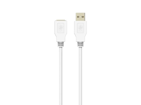 Sinox USB 2.0 forlængerkabel. 2 m. Hvid