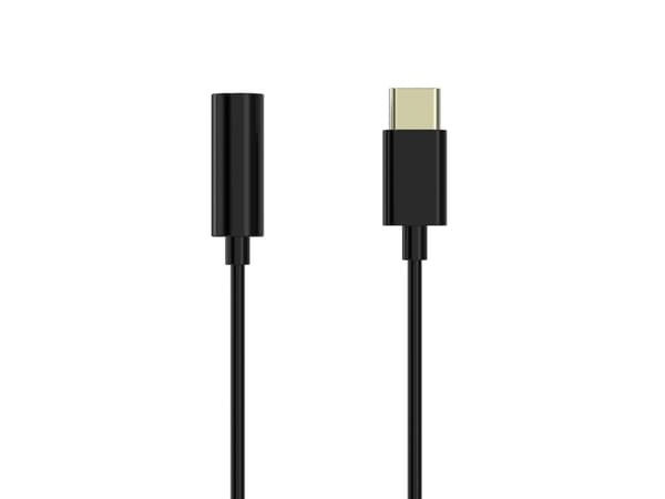 Sinox adapter USB C - mini jack. 0,15m. Sort