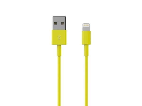 Sinox Lightning kabel. 2m. Gul