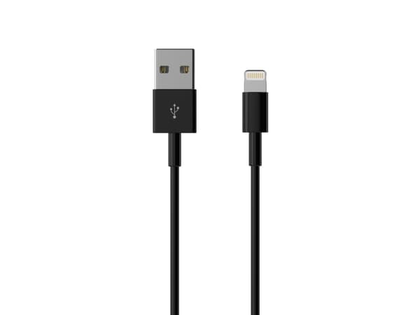 Sinox Lightning kabel. 1m. Sort