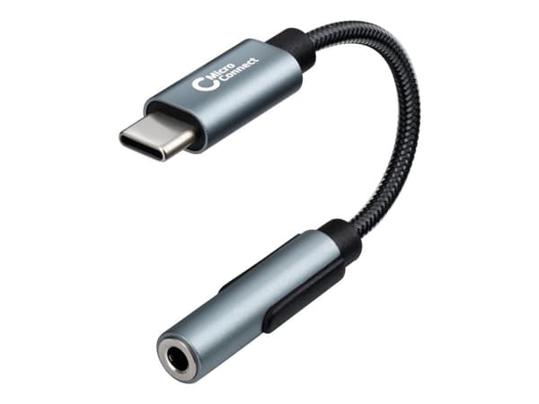 MicroConnect - USB-C til hovedtelefonstik-adapter - 24 ben USB-C han til 3,5 mm lydstik hun