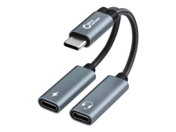 MicroConnect - USB-C til USB-C hovedtelefon/opladeradapter