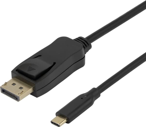 DELTACO 8K USB-C/DisplayPort kabel 7680x4320 30Hz 1m sort