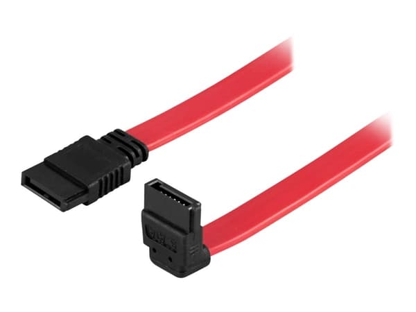 DELTACO - SATA/SAS-kabel - SATA (hun) til SATA (hun) - 30 cm - nedadvinklet stik, lige stik