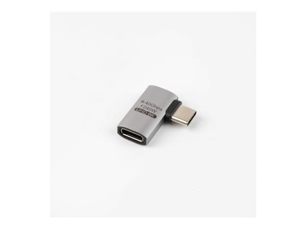 MicroConnect - USB-sovitin - 24-nastainen USB-C (uros) kulmassa 24-nastaiseen USB-C (naaras) suoraan - USB4 Gen3x2