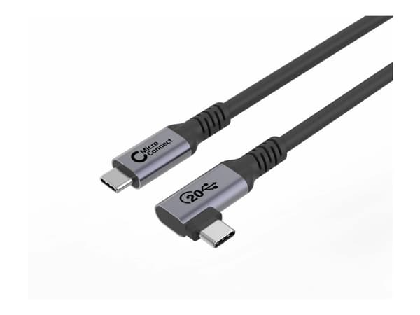 MicroConnect - USB-kabel - 24 pins USB-C (hann) rett til 24 pins USB-C (hann) vinklet