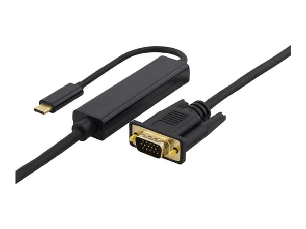 DELTACO USBC-1089-K - Ekstern videoadapter - USB-C - VGA