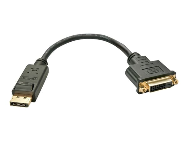Lindy - DisplayPort-adapter - DisplayPort (han) til DVI-D (hun) - 15 cm - sort