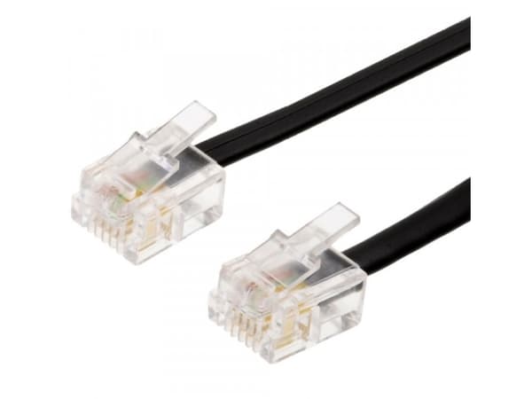 Helos 115303, 1,5 m, RJ11, Sort, Hanstik/Hanstik