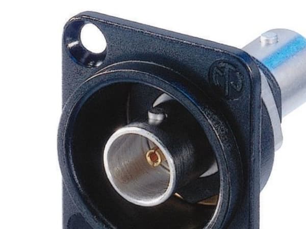 Neutrik NTR-NBB75DFIB, BNC, svart, sølv, messing, polyoksymetylen (POM), PTFE, sinkstål