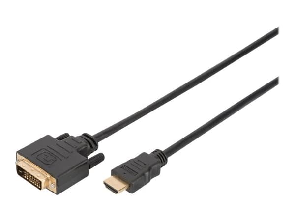 DIGITUS - Adapterkabel - single link - HDMI hann til DVI-D hann - 2 m - dobbel skjermet - svart
