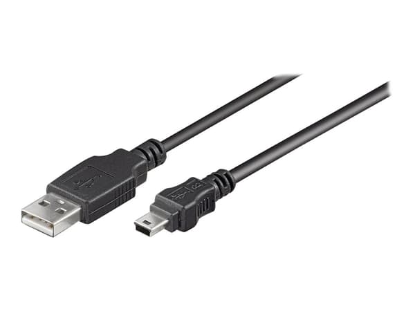 MicroConnect - USB-kaapeli - USB (uros) mini-USB-tyyppiin B (uros) - USB 2.0 - 10 m - musta