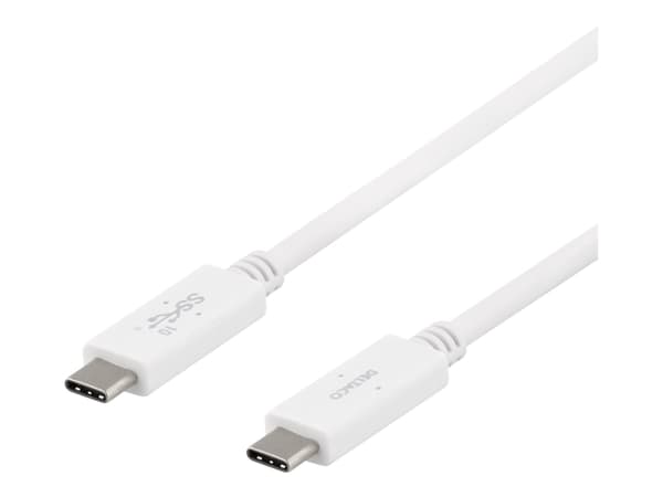 DELTACO - USB-kabel - USB-C (hane) till USB-C (hane) - USB 3.1 Gen 2 - 5 A - 50 cm