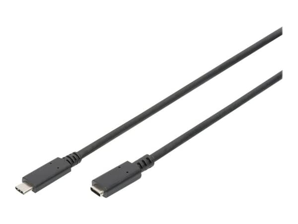 Digitus AK-300210-015-S, 1,5 m, USB C til USB C, forlængerkabel, sort