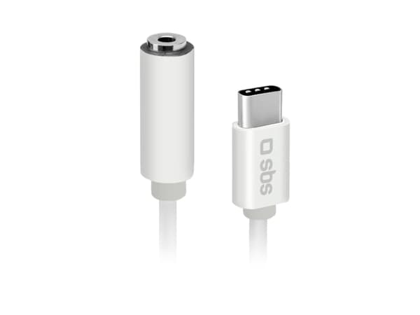 SBS TEINTJACKTYCFMW, hvid, 3,5 mm, USB C, 0,09 m, hun, han