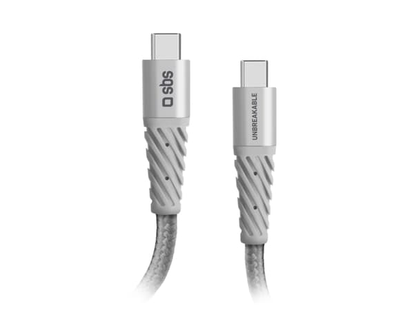 SBS TECABLEUNRELTCCK, 1,5 m, USB C, USB C, USB 2.0, Sølv