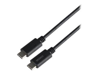 DELTACO - USB-kabel - 24 pin USB-C (hane) till 24 pin USB-C (hane) - USB 3.1 Gen 2 - 5 A - 2 m