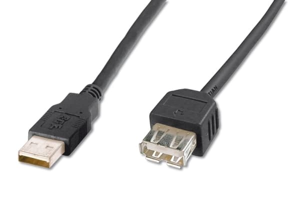 USB-jatkokaapeli - USB (naaras) USB:hen (naaras) - USB 2.0 - 1,8 m - valettu - musta