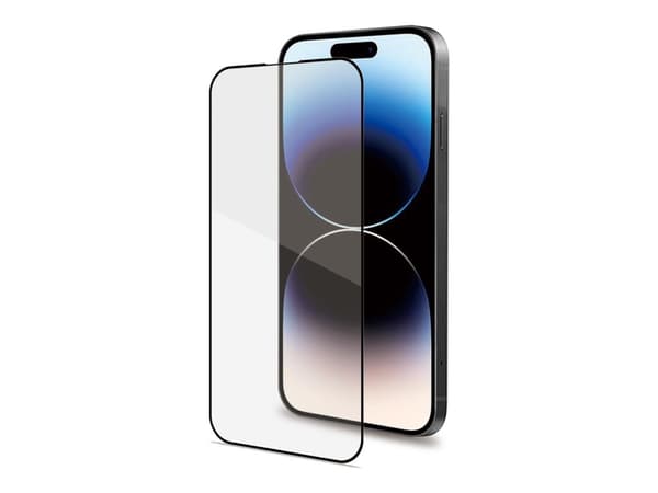 Celly Full Glass - Skærmbeskytter til mobiltelefon - glas - ramme farve sort - til Apple iPhone 15 Pro