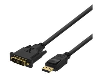 DELTACO - Adapterkabel - enkelt link - DisplayPort (han) til DVI-D (han) - 2 m - understøttelse af 1080p